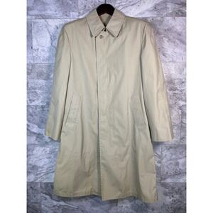 London Fog Vintage Men's Beige‎ Classic Trench Coat 38 Short Double Breasted